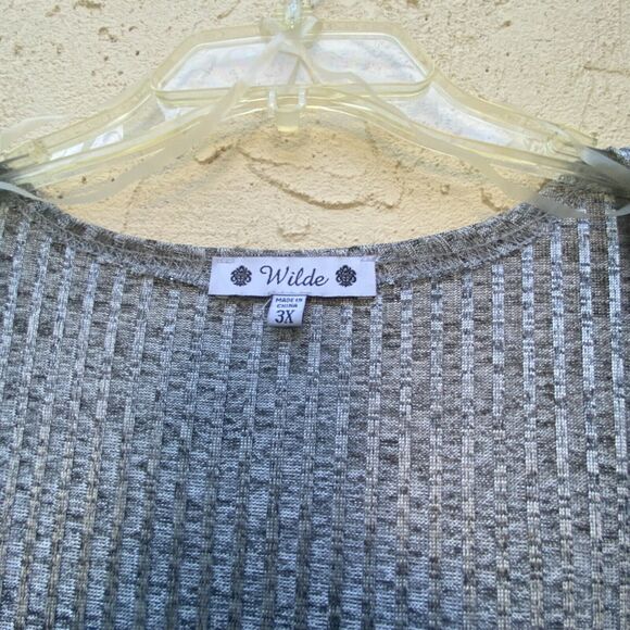 WildeWomencardigan 3X Grey Color Front Pocket Long Sleeves Boho Front Duster EUC - Picture 5 of 10